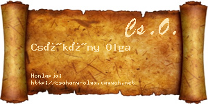 Csákány Olga névjegykártya