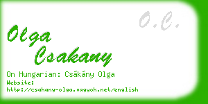 olga csakany business card